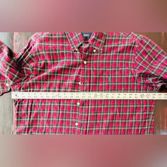 Ralph Lauren EUC custom fit, plaid Long
Sleeve Button-Down Cotton Shirt Size L - Picture 9 of 10
